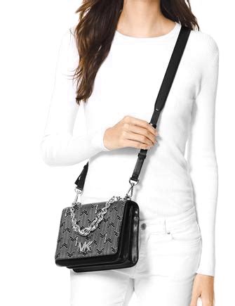 michael kors mott metallic deco chain swing blacksilver|Michael Kors Mott Metallic Deco Chain Swing Shoulder/hand Bag .